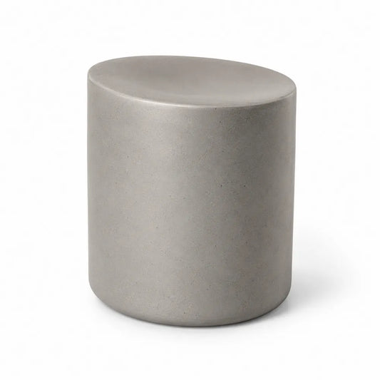 Mesa auxiliar de exterior cilíndrica de hormigón reforzado con fibra de vidrio gris 40 x 40 x 45 cm
