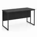 Escritorio de oficina 120 x 60 x 75 cm tablero de part¨ªculas melaminado negro con estructura de acero negro