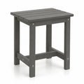 Mesa auxiliar de exterior cuadrada de HDPE gris oscuro 45 cm x 45 cm x 45 cm con tablero de lamas