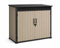 Armario de almacenamiento exterior de polipropileno PP beige y negro 130 x 75 x 110 cm